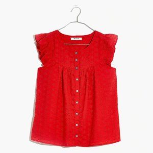 Madewell Ruffle-Sleeve Bib Top